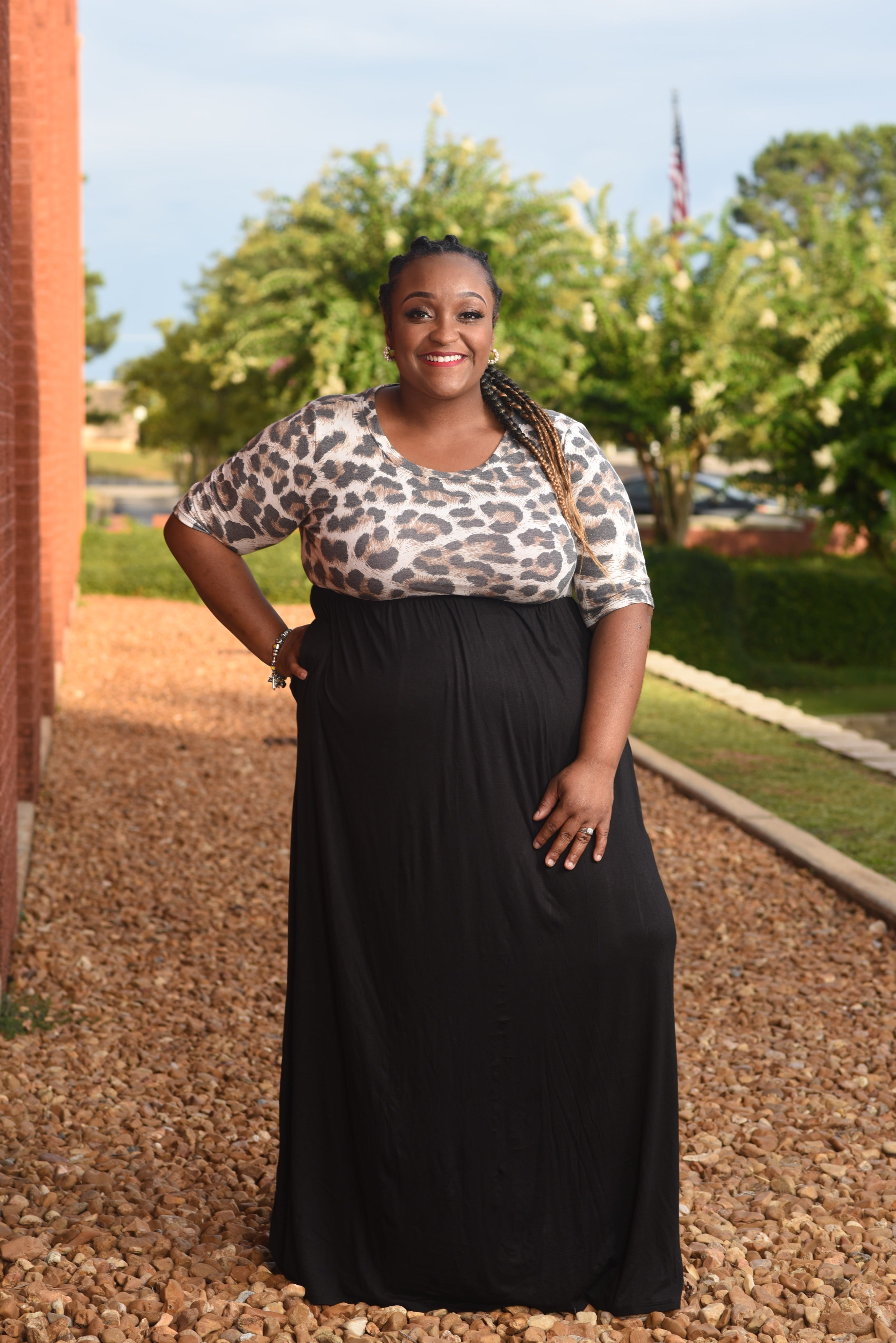 Plus size leopard maxi on sale dresses